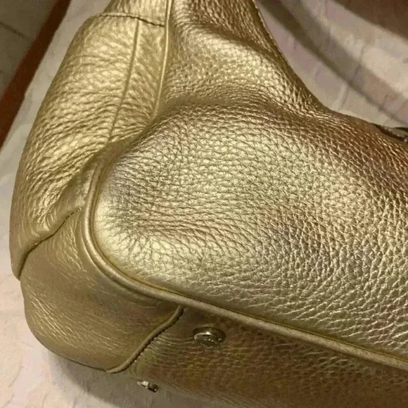 Talbots Hobo Shoulder Zip & Magnetic Closure Gold Genuine Leather Bag Purse​ - Picture 7 of 7